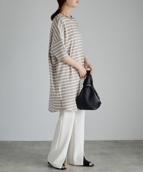 Fizz（フィズ）の「【Fizz/フィズ】　細ボーダーチュニック（チュニック・レディース・ホワイト×ネイビー/ホワイト系その他/ホワイト×ブラック・M）」の7枚目の写真