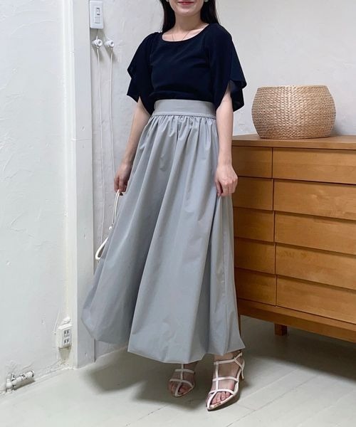 mysty woman（ミスティウーマン）の「チューリップスリーブプルオーバー　128889（Tシャツ/カットソー・レディース・ブラック/オフホワイト/ピンク・FREE）」の8枚目の写真