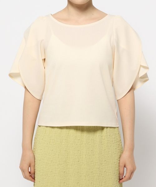 mysty woman（ミスティウーマン）の「チューリップスリーブプルオーバー　128889（Tシャツ/カットソー・レディース・ブラック/オフホワイト/ピンク・FREE）」の10枚目の写真