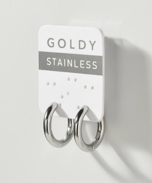 GOLDY(ゴールディ)の「【金属アレルギー軽減】ベーシック ライン ワンタッチ ステンレス ピアス(ピアス(両耳用)・レディース・ゴールド/シルバー・FREE)」の3枚目の写真