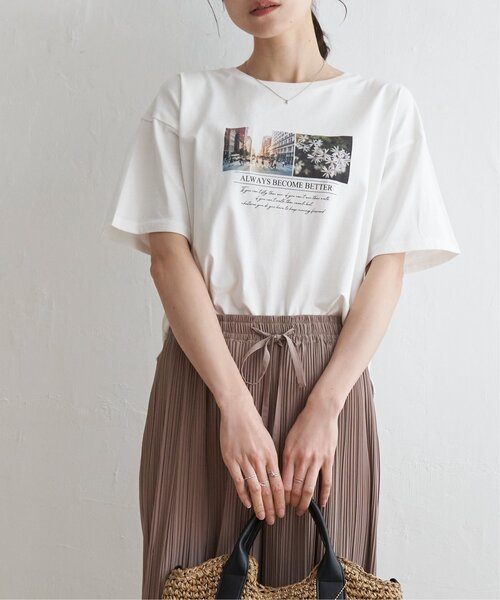 ikka（イッカ）の「ロゴフォトプリントTシャツ（Tシャツ/カットソー・レディース・ホワイト/その他1/オフホワイト/チャコールグレー/スカイブルー・M/L/S）」の5枚目の写真