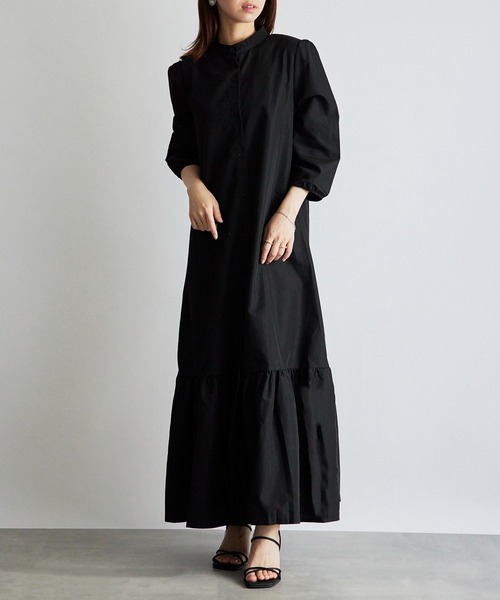 SETUP7（セットアップセブン）の「【SETUP7】マーメイドフレアロングシャツワンピース SCCH565　七分丈　ロング丈（シャツワンピース・レディース・ブラック/グリーン/ブラウン・FREE）」の20枚目の写真