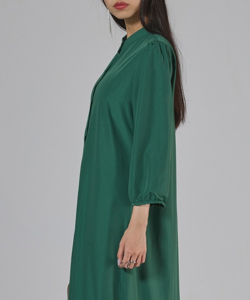SETUP7（セットアップセブン）の「【SETUP7】マーメイドフレアロングシャツワンピース SCCH565　七分丈　ロング丈（シャツワンピース・レディース・ブラック/グリーン/ブラウン・FREE）」の17枚目の写真