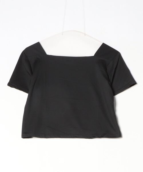 gossip!ロサンゼルス(ゴシップロサンゼルス)の「スクエアネッククロップドTシャツ(Tシャツ/カットソー・レディース・ホワイト/ブラック・S/M)」の13枚目の写真