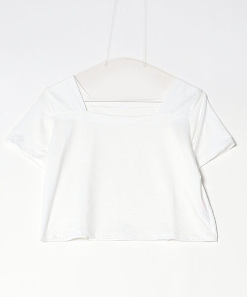 gossip!ロサンゼルス(ゴシップロサンゼルス)の「スクエアネッククロップドTシャツ(Tシャツ/カットソー・レディース・ホワイト/ブラック・S/M)」の14枚目の写真