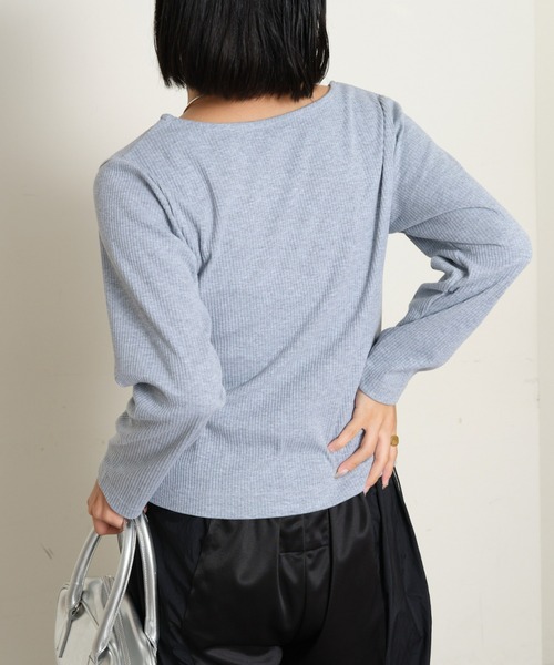 CIAOPANIC TYPY(チャオパニックティピー)の「【WEB限定】センターホックリブロンTee(Tシャツ/カットソー・レディース・グレー/オフホワイト/イエロー/ブラック/カーキ・ONE SIZE)」の18枚目の写真