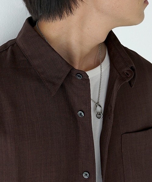 MinoriTY（マイノリティ）の「【MinoriTY】接触冷感テックリネンレギュラーカラー半袖シャツ メンズ カジュアルシャツ オーバーサイズ ビッグシルエット ルーズシルエット 夏服（シャツ/ブラウス・メンズ・ブラック/チャコール/ブラウン/ブルー・S/M/L）」の19枚目の写真