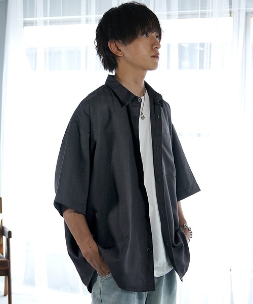 MinoriTY】接触冷感テックリネンレギュラーカラー半袖シャツ メンズ