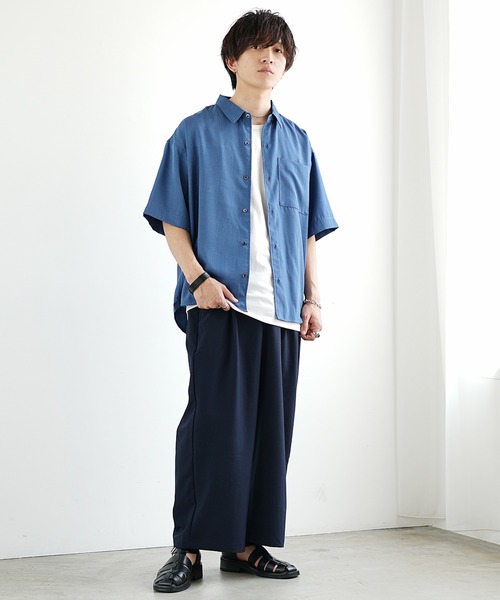 セール】【MinoriTY】接触冷感テックリネンレギュラーカラー半袖シャツ