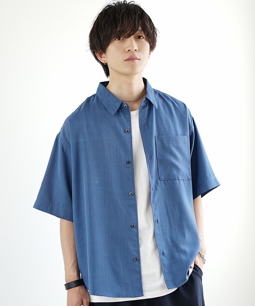 MinoriTY】接触冷感テックリネンレギュラーカラー半袖シャツ メンズ