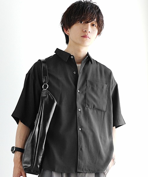 MinoriTY】接触冷感テックリネンレギュラーカラー半袖シャツ メンズ