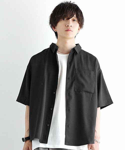 MinoriTY】接触冷感テックリネンレギュラーカラー半袖シャツ メンズ