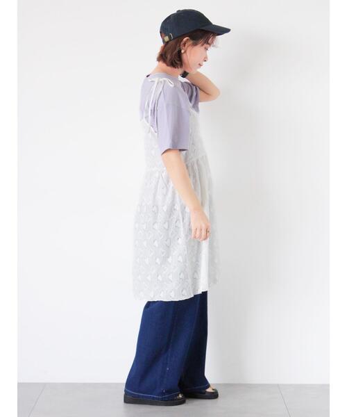 ehka sopo（エヘカソポ）の「ハート柄ミニキャミワンピース（ワンピース・レディース・ブラック/キナリ/グレー・F）」の5枚目の写真