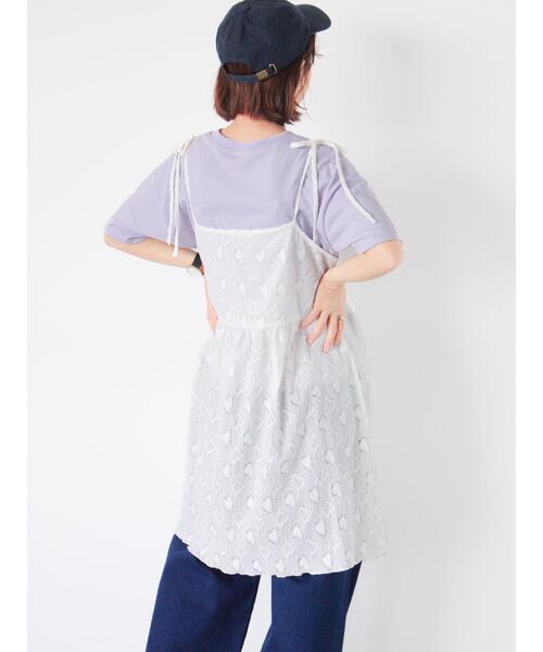 ehka sopo（エヘカソポ）の「ハート柄ミニキャミワンピース（ワンピース・レディース・ブラック/キナリ/グレー・F）」の8枚目の写真