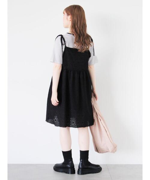 ehka sopo（エヘカソポ）の「ハート柄ミニキャミワンピース（ワンピース・レディース・ブラック/キナリ/グレー・F）」の16枚目の写真