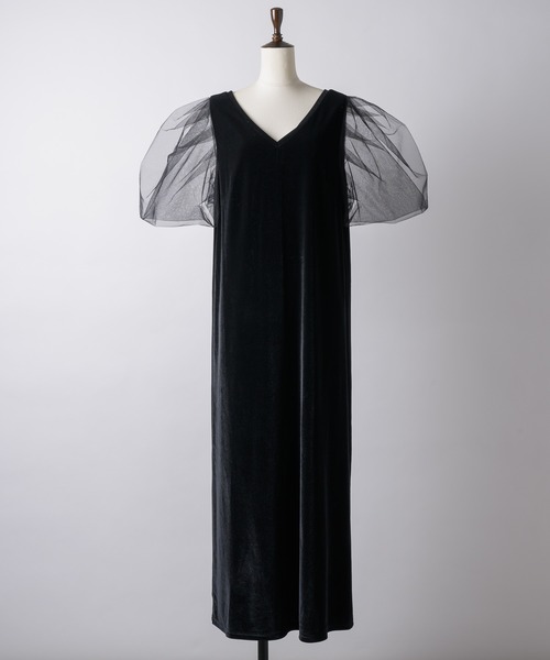 レースロングスリーブベロアドレス（オーシャン) レースロングスリーブベロアドレス（レッド） – 【公式