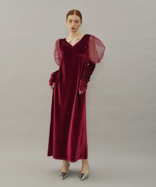 チュールスリーブベロアドレス（ドレス）｜VIOLETTA