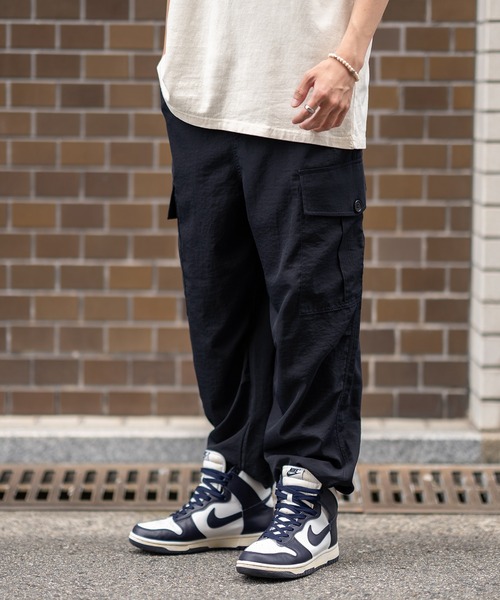 SIDEWAY STANCE(サイドウェイスタンス)の「【SIDEWAY STANCE】ポリワッシャー ワイド カーゴパンツ(カーゴパンツ・メンズ・ネイビー/カーキ/ブラック・MEDIUM/LARGE/X-LARGE/SMALL)」の3枚目の写真