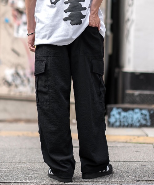 SIDEWAY STANCE(サイドウェイスタンス)の「【SIDEWAY STANCE】ポリワッシャー ワイド カーゴパンツ(カーゴパンツ・メンズ・ネイビー/カーキ/ブラック・MEDIUM/LARGE/X-LARGE/SMALL)」の21枚目の写真