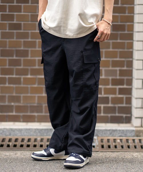 SIDEWAY STANCE(サイドウェイスタンス)の「【SIDEWAY STANCE】ポリワッシャー ワイド カーゴパンツ(カーゴパンツ・メンズ・ネイビー/カーキ/ブラック・MEDIUM/LARGE/X-LARGE/SMALL)」の15枚目の写真
