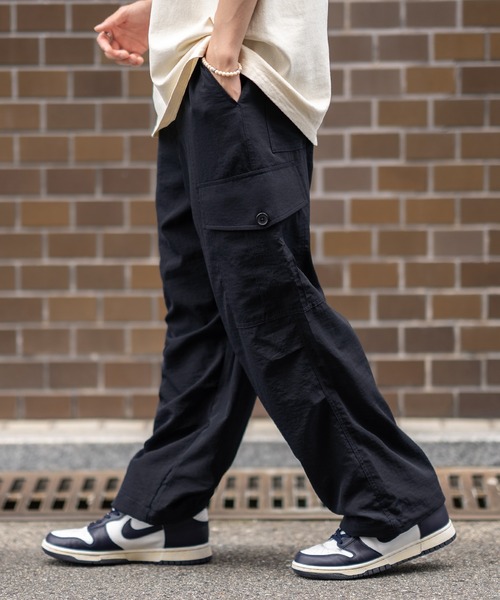 SIDEWAY STANCE(サイドウェイスタンス)の「【SIDEWAY STANCE】ポリワッシャー ワイド カーゴパンツ(カーゴパンツ・メンズ・ネイビー/カーキ/ブラック・MEDIUM/LARGE/X-LARGE/SMALL)」の14枚目の写真
