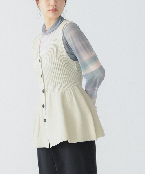 Ray BEAMS（レイビームス）の「RBS / リブ ペプラム ベスト（ベスト・レディース・ネイビー/ホワイト系その他6・ONE SIZE）」の20枚目の写真