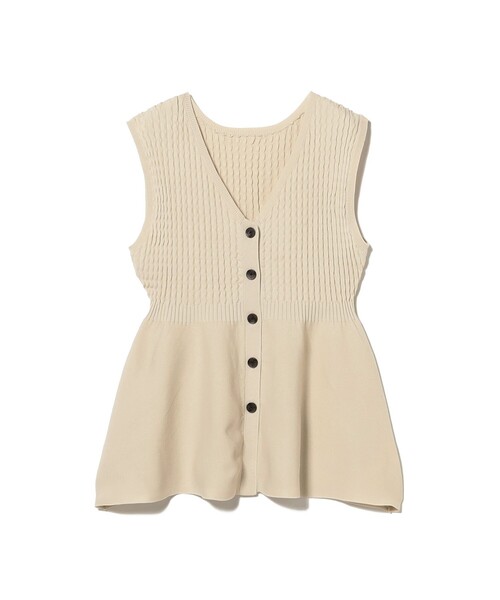 Ray BEAMS（レイビームス）の「RBS / リブ ペプラム ベスト（ベスト・レディース・ネイビー/ホワイト系その他6・ONE SIZE）」の4枚目の写真