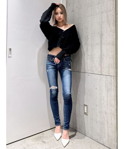 GYDA（ジェイダ）の「BACKレースアップニットカーディガン（カーディガン/ボレロ・レディース・ブラック/オフホワイト・FREE）」の20枚目の写真