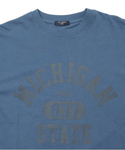 GLAZOS（グラソス）の「【大人向けサイズあり】【プチプラ】フロントカレッジロゴ長袖Tシャツ（Tシャツ/カットソー・キッズ・グレー/オレンジ/ベージュ/ネイビー/インディゴブルー/ホワイト・140cm/150cm/160cm/170cm）」の10枚目の写真