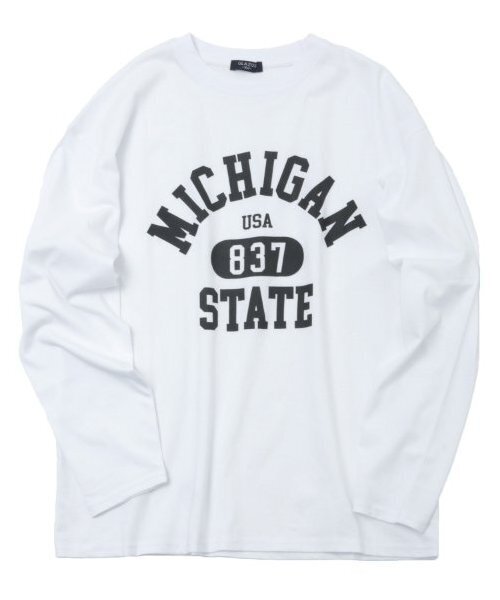 GLAZOS（グラソス）の「【大人向けサイズあり】【プチプラ】フロントカレッジロゴ長袖Tシャツ（Tシャツ/カットソー・キッズ・グレー/オレンジ/ベージュ/ネイビー/インディゴブルー/ホワイト・140cm/150cm/160cm/170cm）」の17枚目の写真