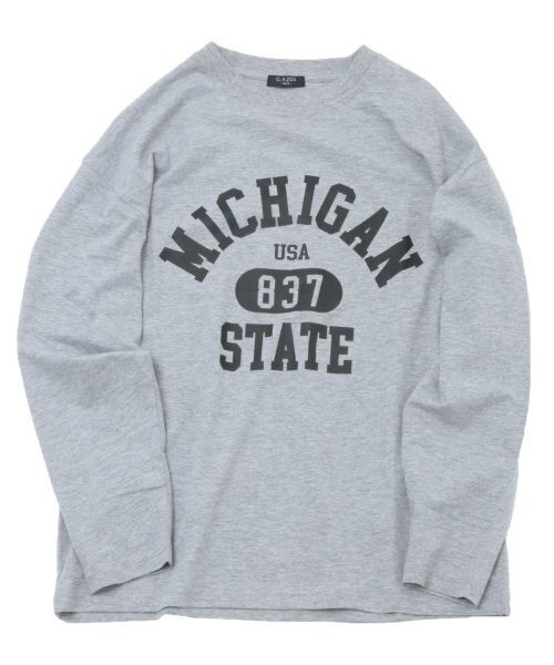 GLAZOS（グラソス）の「【大人向けサイズあり】【プチプラ】フロントカレッジロゴ長袖Tシャツ（Tシャツ/カットソー・キッズ・グレー/オレンジ/ベージュ/ネイビー/インディゴブルー/ホワイト・140cm/150cm/160cm/170cm）」の18枚目の写真