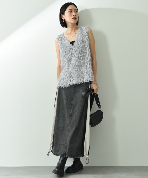 actuel（アクチュエル）の「【ａｃｔｕｅｌ】フェザージャガードＶネックベスト（ベスト・レディース・グレー/アイボリー/ブラック・FREE）」の18枚目の写真