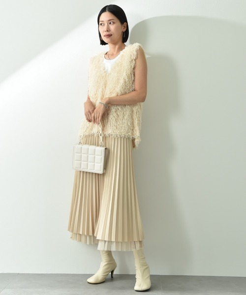 actuel（アクチュエル）の「【ａｃｔｕｅｌ】フェザージャガードＶネックベスト（ベスト・レディース・グレー/アイボリー/ブラック・FREE）」の10枚目の写真