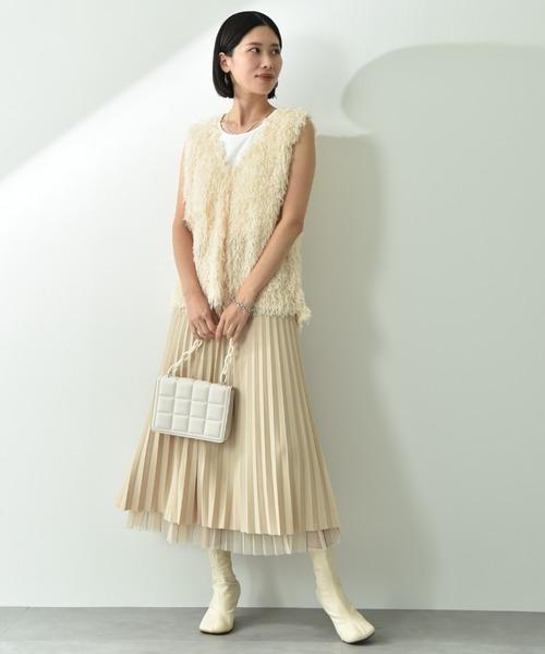 actuel（アクチュエル）の「【ａｃｔｕｅｌ】フェザージャガードＶネックベスト（ベスト・レディース・グレー/アイボリー/ブラック・FREE）」の11枚目の写真