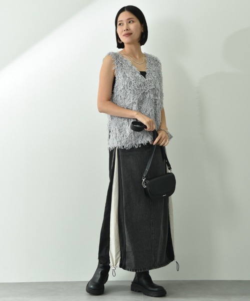 actuel（アクチュエル）の「【ａｃｔｕｅｌ】フェザージャガードＶネックベスト（ベスト・レディース・グレー/アイボリー/ブラック・FREE）」の19枚目の写真