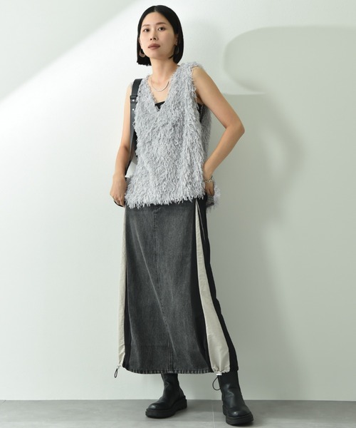 actuel（アクチュエル）の「【ａｃｔｕｅｌ】フェザージャガードＶネックベスト（ベスト・レディース・グレー/アイボリー/ブラック・FREE）」の20枚目の写真