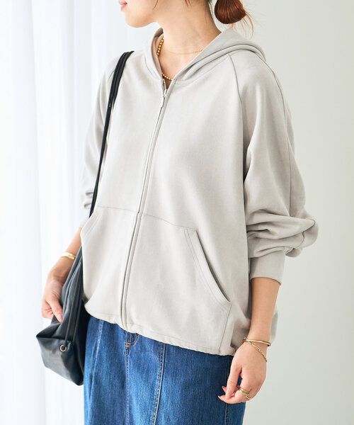 un dix cors(アンディコール)の「《やわらか素材で着回しやすい》マシュマロフェイクスウェードパーカー(パーカー・レディース・チャコールグレー/ライトグレー・FREE)」の15枚目の写真