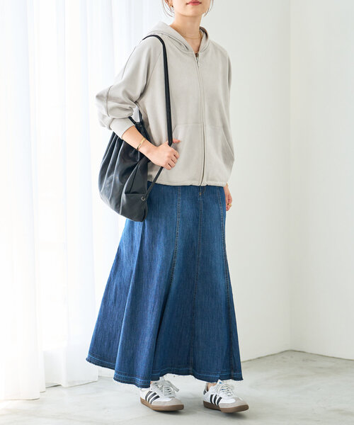 un dix cors(アンディコール)の「《やわらか素材で着回しやすい》マシュマロフェイクスウェードパーカー(パーカー・レディース・チャコールグレー/ライトグレー・FREE)」の19枚目の写真