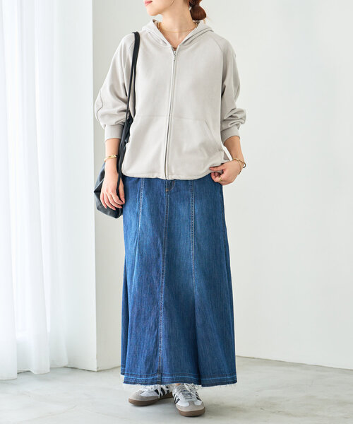 un dix cors(アンディコール)の「《やわらか素材で着回しやすい》マシュマロフェイクスウェードパーカー(パーカー・レディース・チャコールグレー/ライトグレー・FREE)」の21枚目の写真