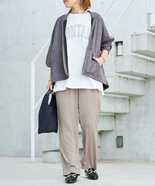 un dix cors(アンディコール)の「《やわらか素材で着回しやすい》マシュマロフェイクスウェードパーカー(パーカー・レディース・チャコールグレー/ライトグレー・FREE)」の8枚目の写真