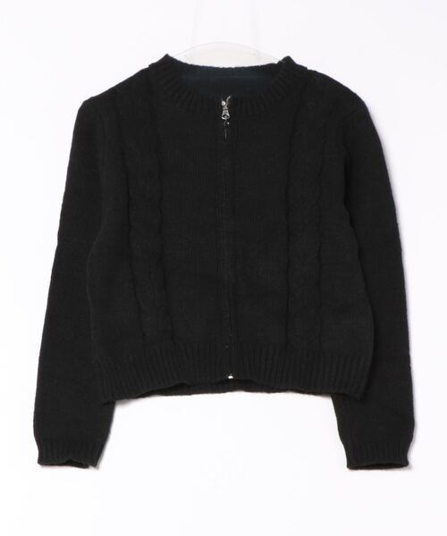 HERMES ブラックフロントジッパーカーディガン HERMES エルメス ZIPニットカーディガン メンズL ブラック