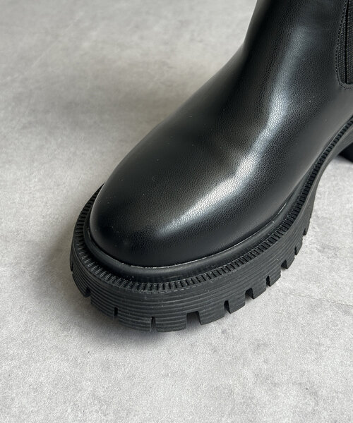 Thevon（ゼボン）の「ニット切替厚底ブーツ（ブーツ・レディース・ブラック/ダークブラウン・M/L）」の11枚目の写真