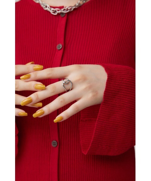 AZUL by moussy（アズールバイマウジー）の「ステンレスオーバーラップリング（リング・レディース・シルバー/ゴールド・FREE）」の3枚目の写真