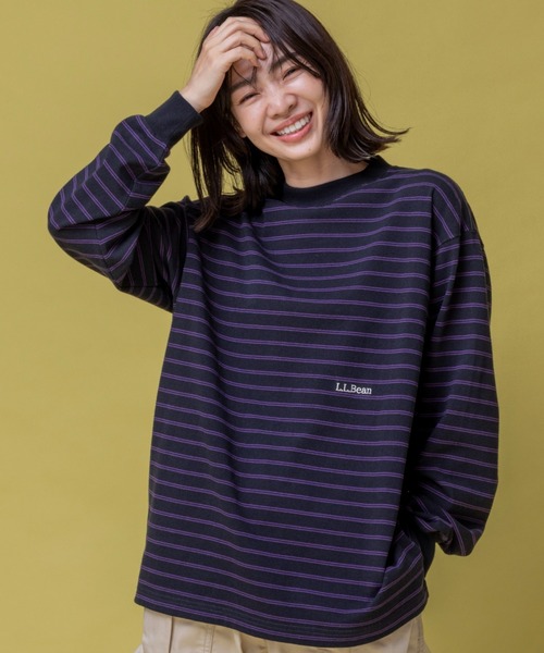L.L.Bean(エルエルビーン)の「【JAPAN EDITION】ユニオン・ロングスリーブ・ストライプ・ティ(Tシャツ/カットソー・レディース・ホワイト系その他/ブラック系その他/ブルー系その他/イエロー系その他・MEDIUM)」の2枚目の写真