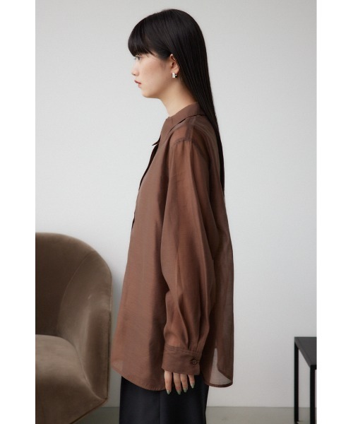 AZUL by moussy(アズールバイマウジー)の「インナーSETオフショルダーシアーシャツ(シャツ/ブラウス・レディース・ブラウン/ライトベージュ/ブラック・FREE)」の17枚目の写真
