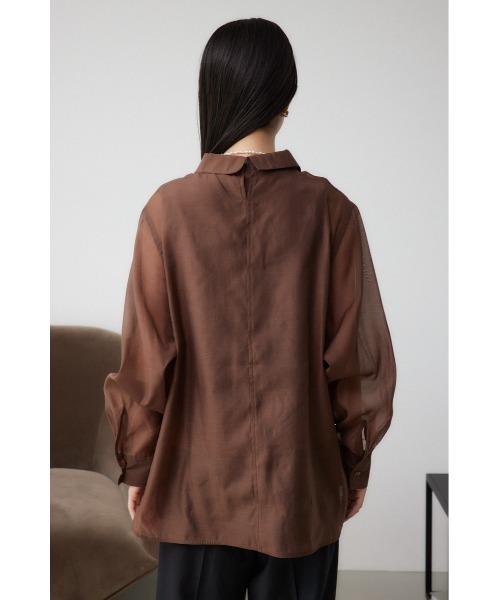 AZUL by moussy(アズールバイマウジー)の「インナーSETオフショルダーシアーシャツ(シャツ/ブラウス・レディース・ブラウン/ライトベージュ/ブラック・FREE)」の18枚目の写真