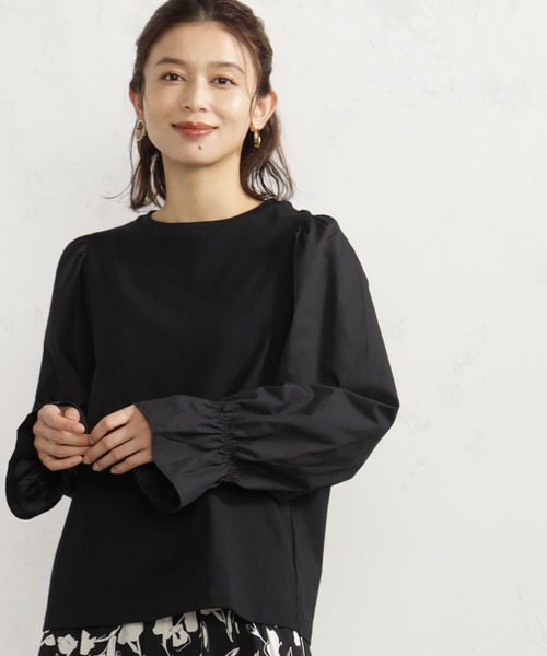 FOUND GOOD(ファウンドグッド)の「布帛袖切替プルオーバー(Tシャツ/カットソー・レディース・レッド系8/ブラック/ホワイト系5/グレー系・M/S/L)」の5枚目の写真