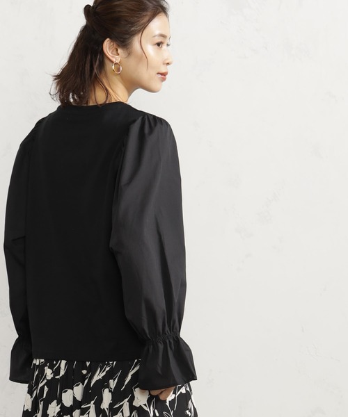 FOUND GOOD(ファウンドグッド)の「布帛袖切替プルオーバー(Tシャツ/カットソー・レディース・レッド系8/ブラック/ホワイト系5/グレー系・M/S/L)」の6枚目の写真