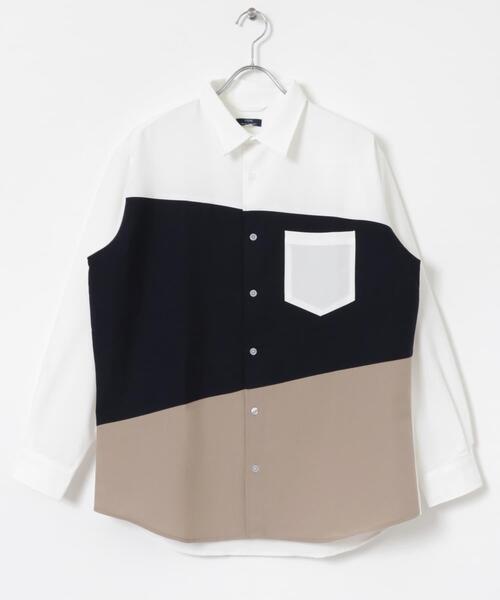 ITEMS URBANRESEARCH（アイテムズ アーバンリサーチ）の「Diagonal Switch 長袖シャツ（シャツ/ブラウス・メンズ・グレー/ブルー/ホワイト・MEDIUM/LARGE）」の7枚目の写真