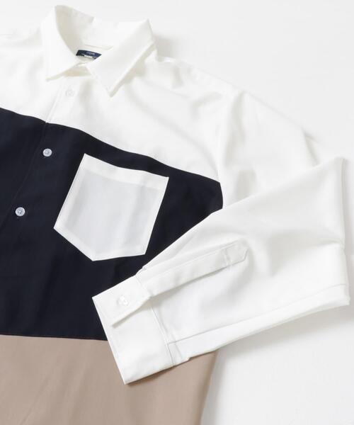 ITEMS URBANRESEARCH（アイテムズ アーバンリサーチ）の「Diagonal Switch 長袖シャツ（シャツ/ブラウス・メンズ・グレー/ブルー/ホワイト・MEDIUM/LARGE）」の8枚目の写真